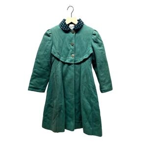 Rothschild‎ Vintage Girls Green Wool Blend Coat Size 10
